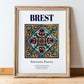 Brest, France – Travel Print, in wooden frame leaning on the floor