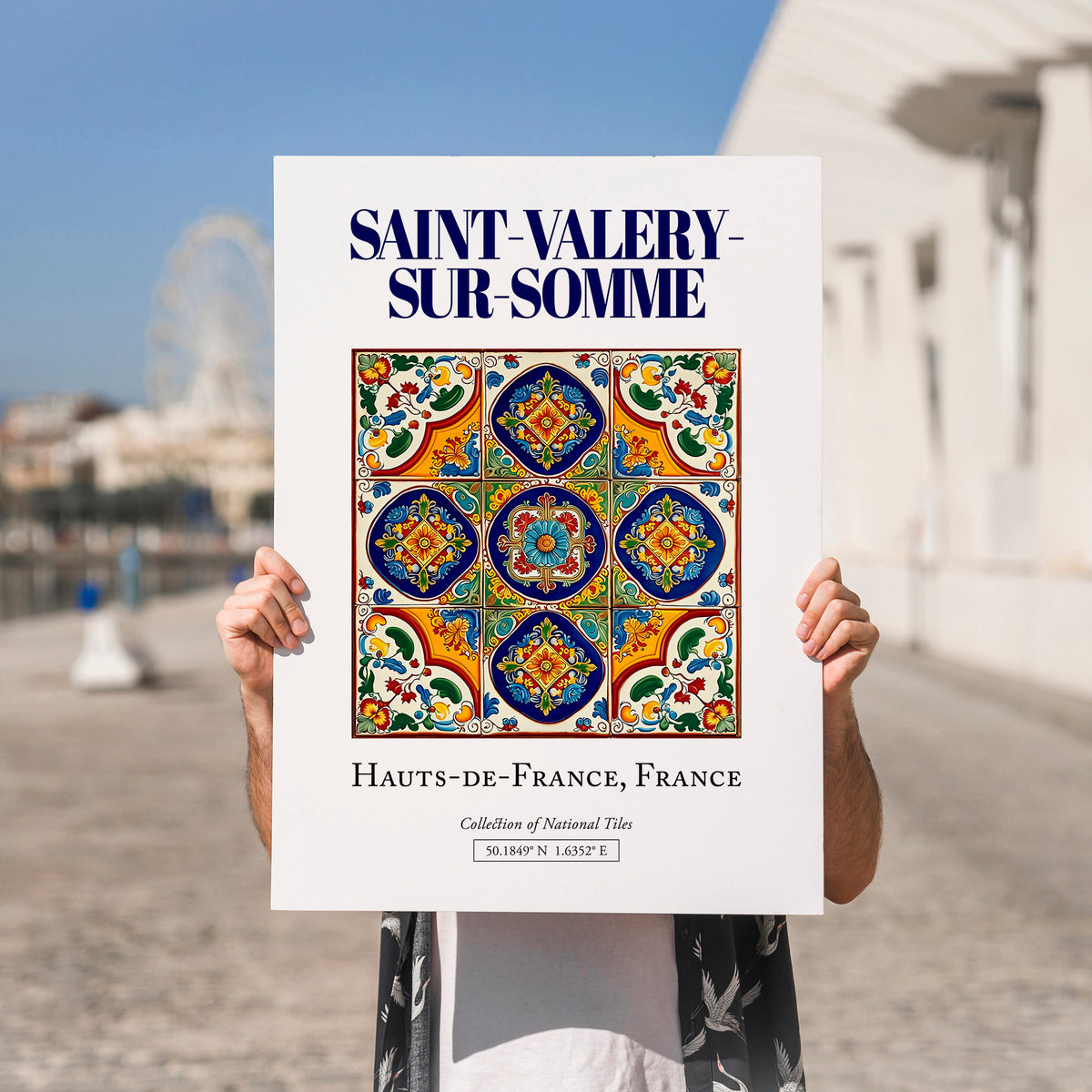 Saint-Valery-sur-Somme, France – Cultural Heritage Wall Art, no-text version framed in wood