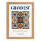 Grand Est, France – Retro Travel Poster, set in oak frame