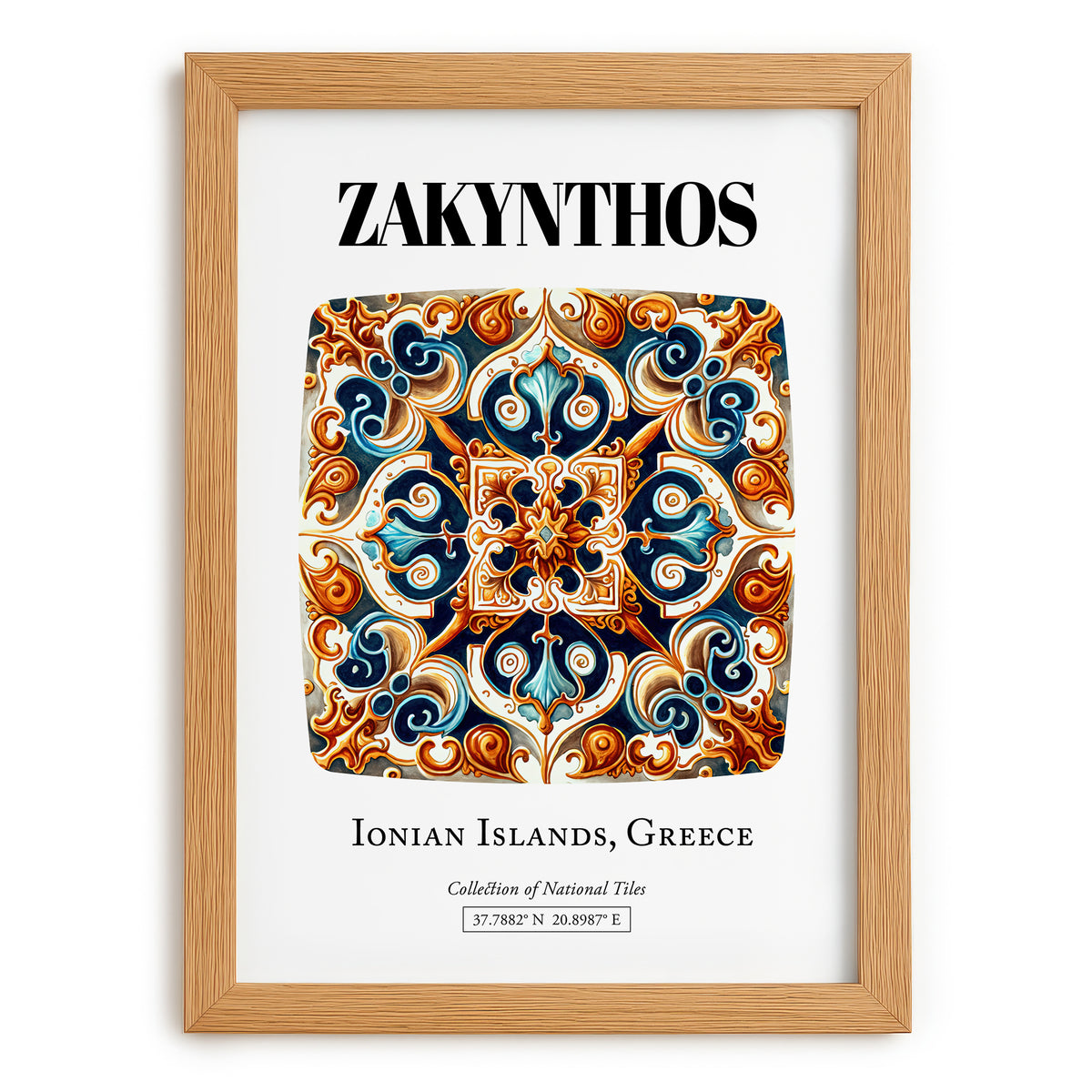 Zakynthos, Greece – Travel Wall Art, set in oak frame