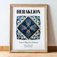 Heraklion, Greece – Travel Wall Art, in wooden frame leaning on the floor