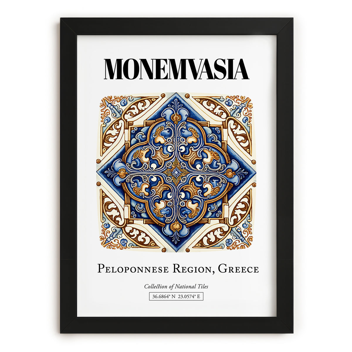 Monemvasia, Greece – Travel Wall Decor, in sleek black frame