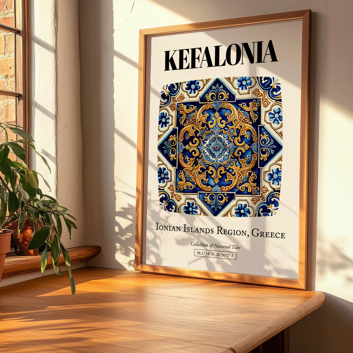 Kefalonia, Greece – Minimalist Travel Print, clean layout with no caption