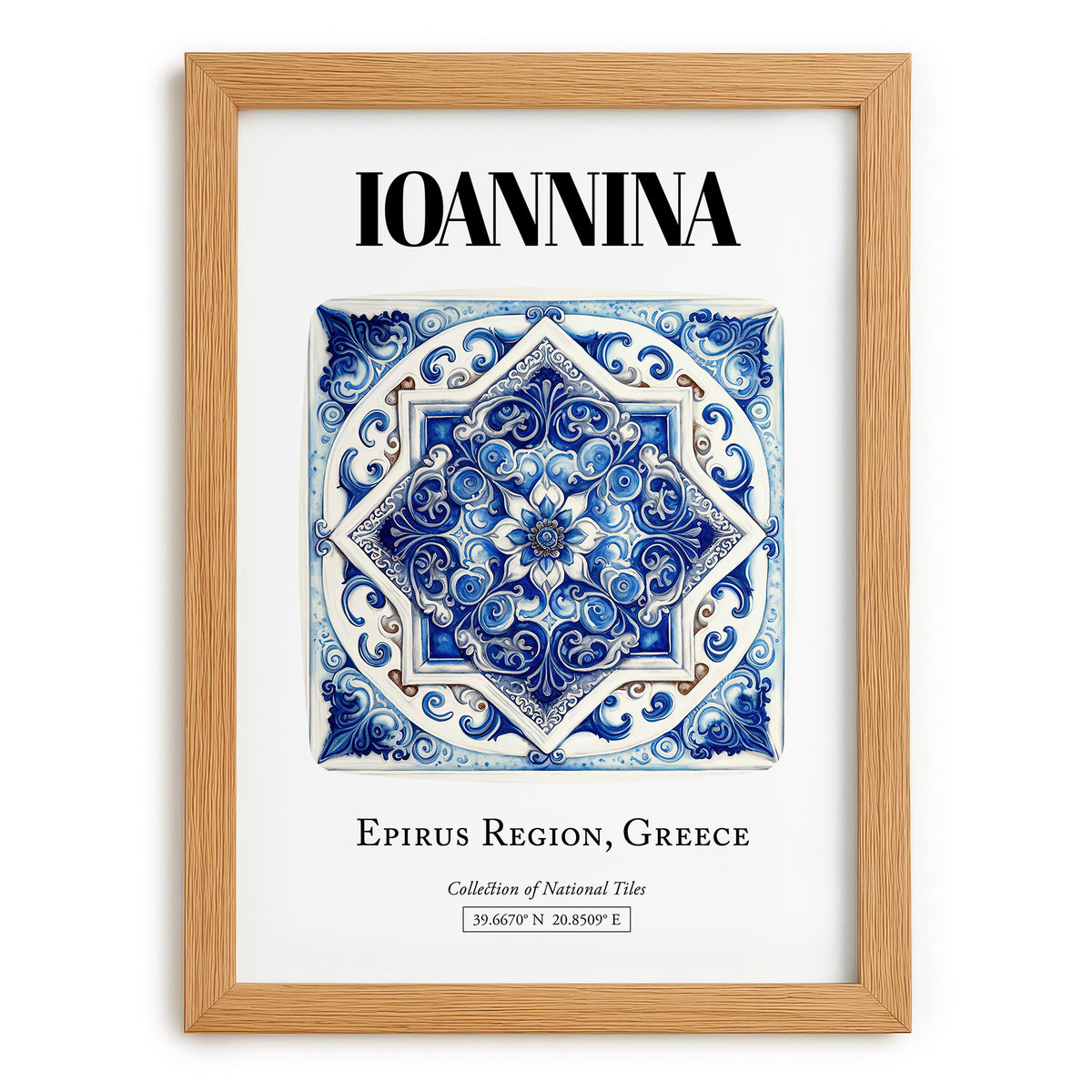 Ioannina, Greece – World Travel Art, set in oak frame