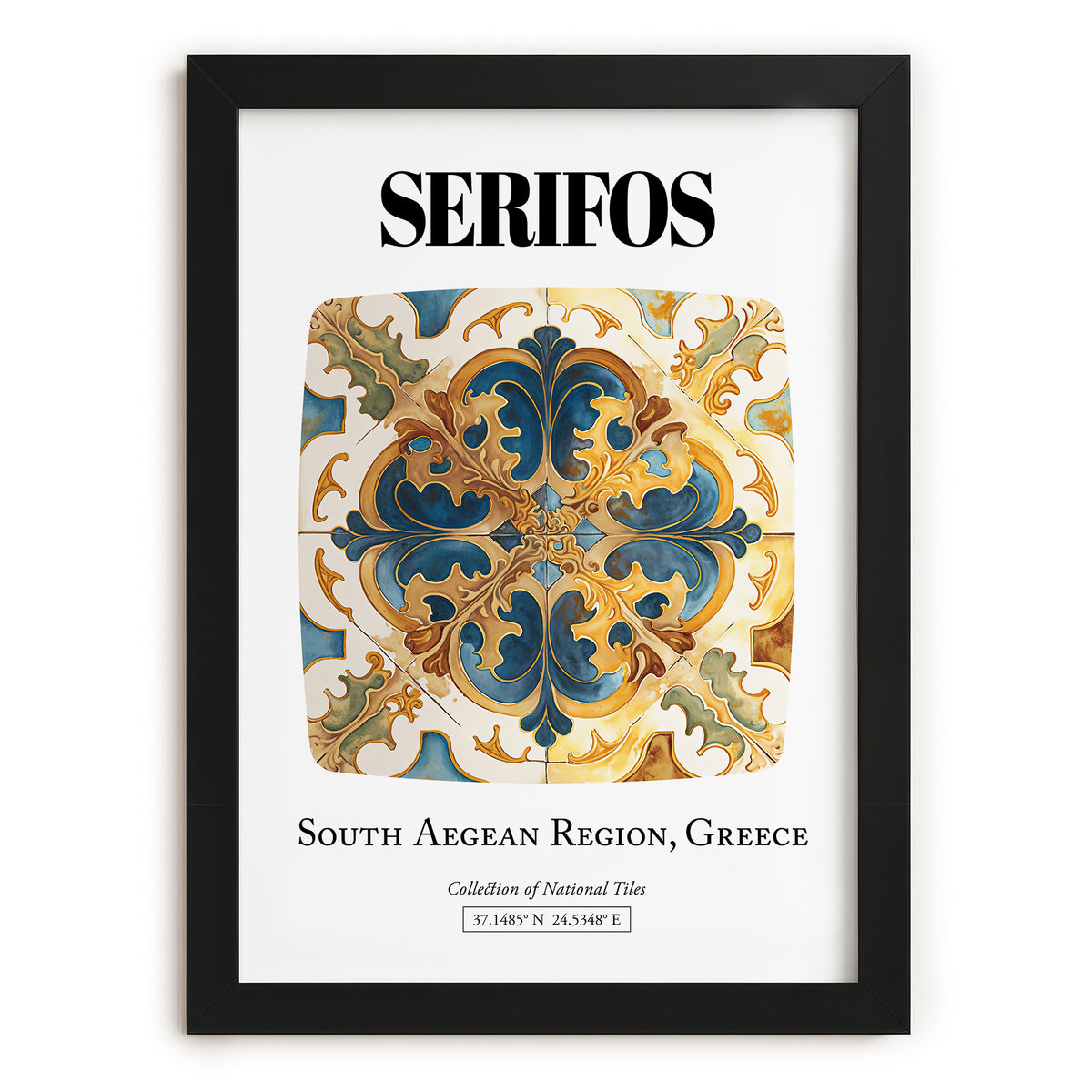 Serifos, Greece – Travel Print, in sleek black frame