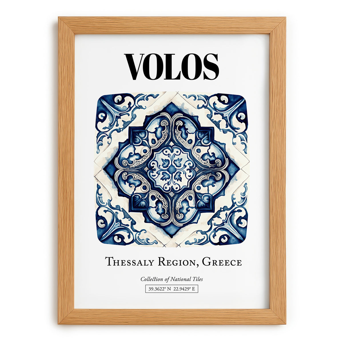 Volos, Greece – Travel Poster, set in oak frame