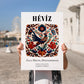 Hévíz, Hungary – Global Cities Wall Print, no-text version framed in wood