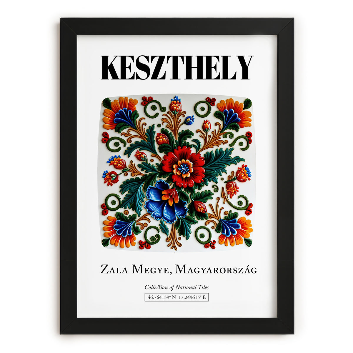 Keszthely, Hungary – Away From Home Poster, in sleek black frame