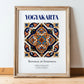 Yogyakarta, Indonesia – Travel Print, in wooden frame leaning on the floor