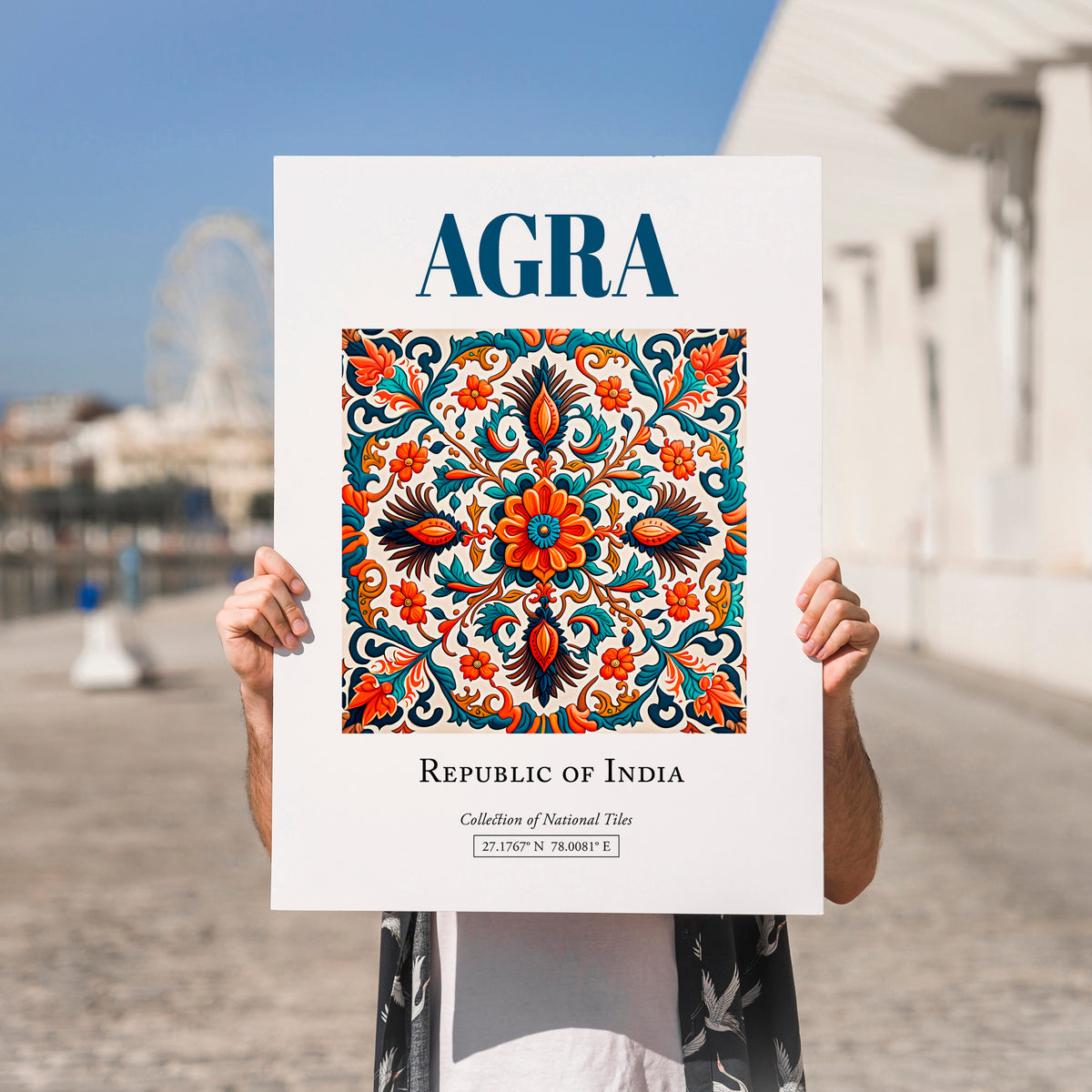 Agra, India – Travel Print, no-text version framed in wood