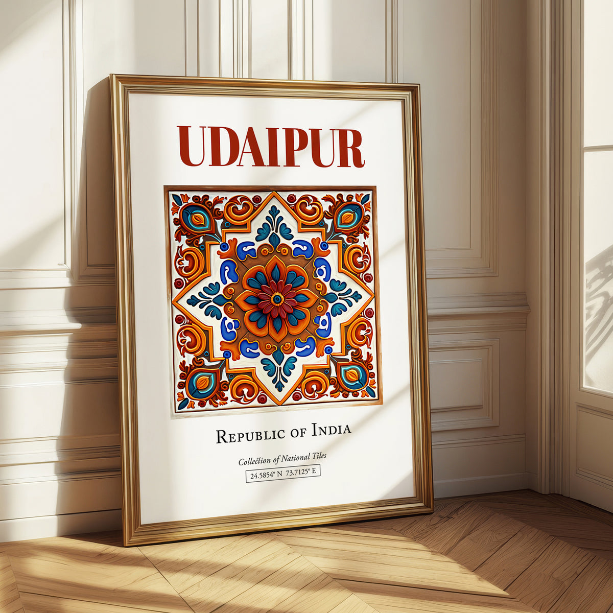 Udaipur, India – Travel Poster, styled in a charming Paris street view