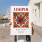 Udaipur, India – Travel Poster, no-text version framed in wood