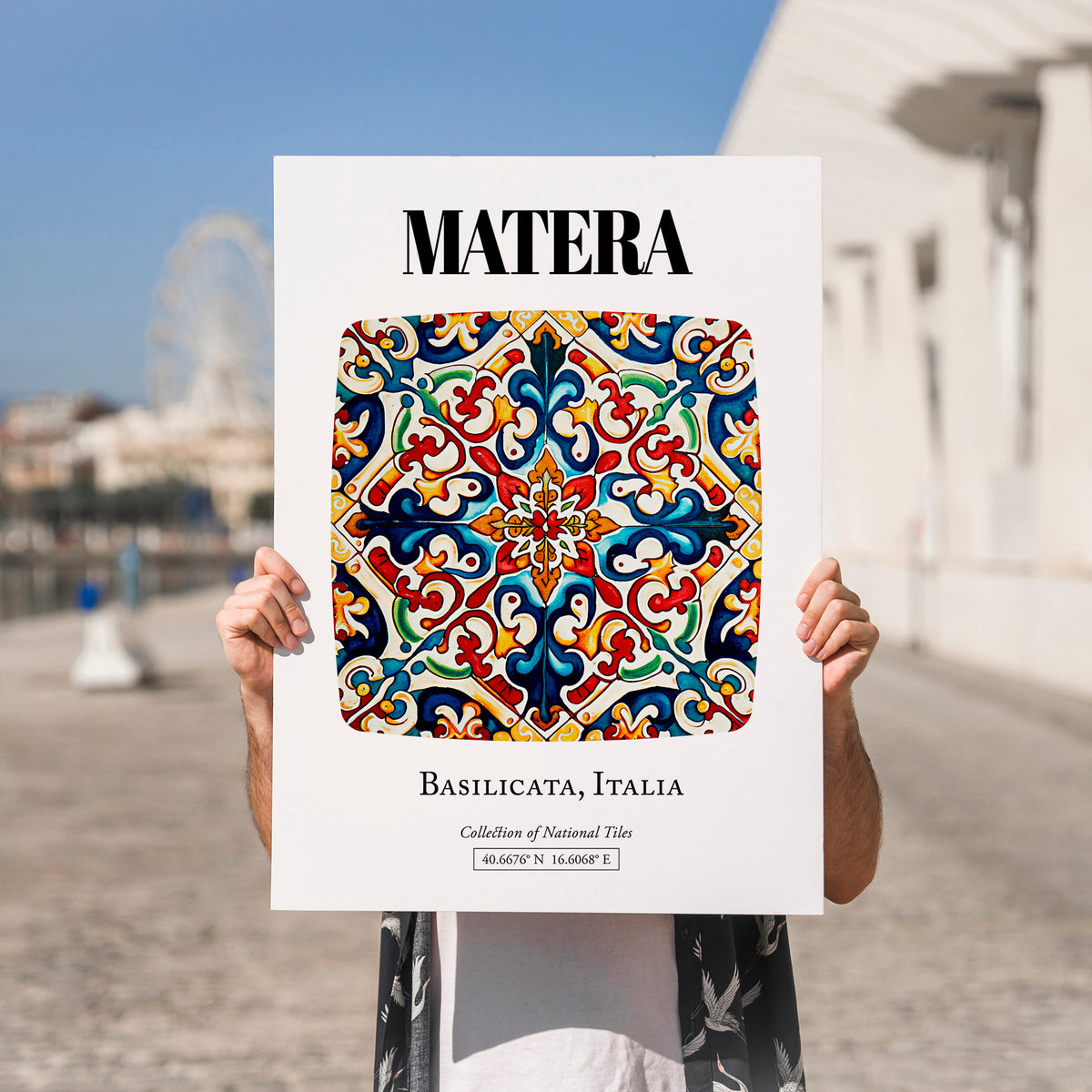 Matera, Italy – Travel Print, no-text version framed in wood