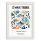 Cinque Terre, Italy – Travel Poster, placed in minimal white frame