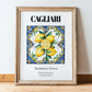 Cagliari, Italy – World Travel Art, in wooden frame leaning on the floor