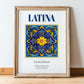 Latina, Italy – Global Cities Wall Print, in wooden frame leaning on the floor