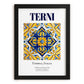 Terni, Italy – Illustrated Travel Poster, in sleek black frame