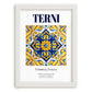 Terni, Italy – Illustrated Travel Poster, placed in minimal white frame