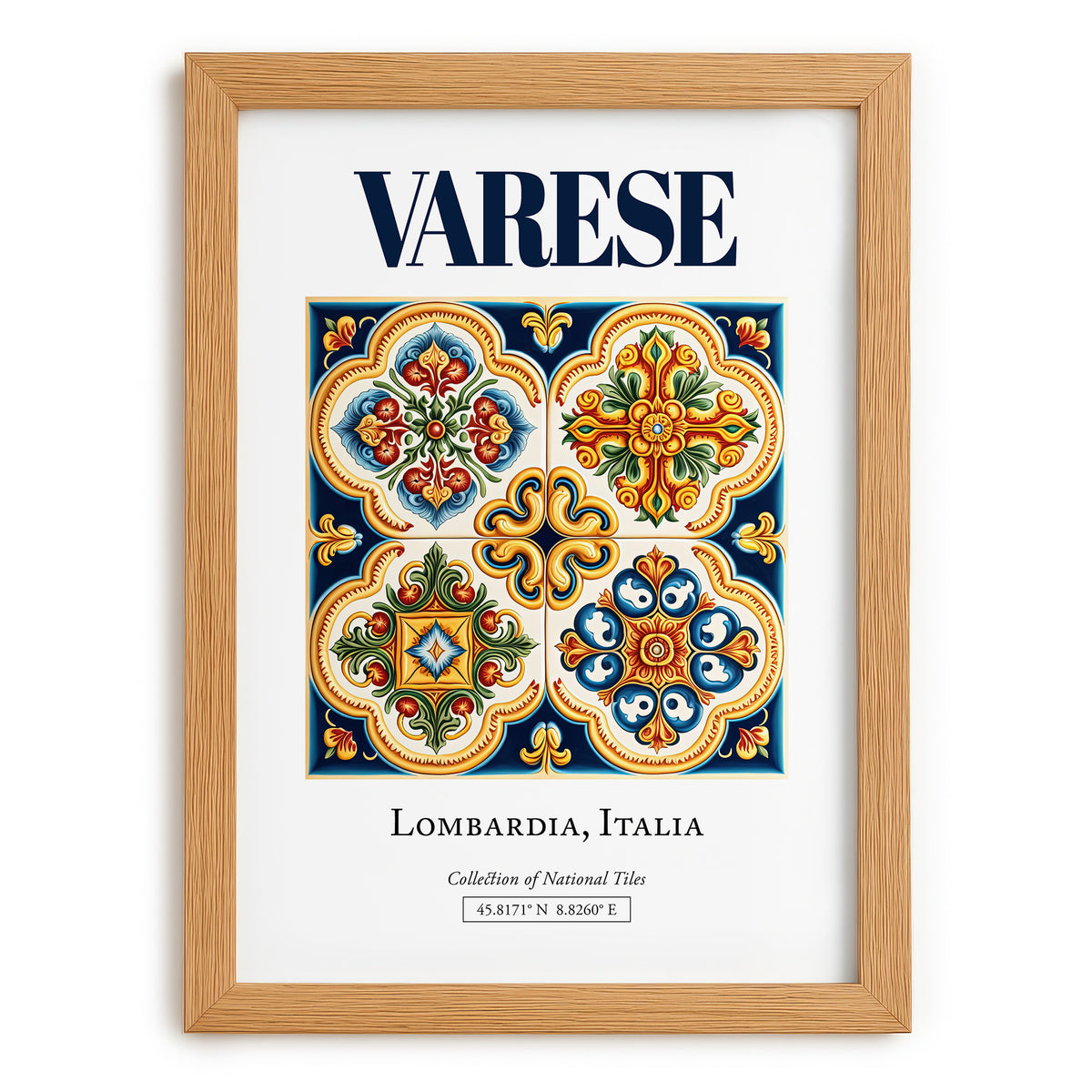 Varese, Italy – Travel Memories Wall Print, set in oak frame