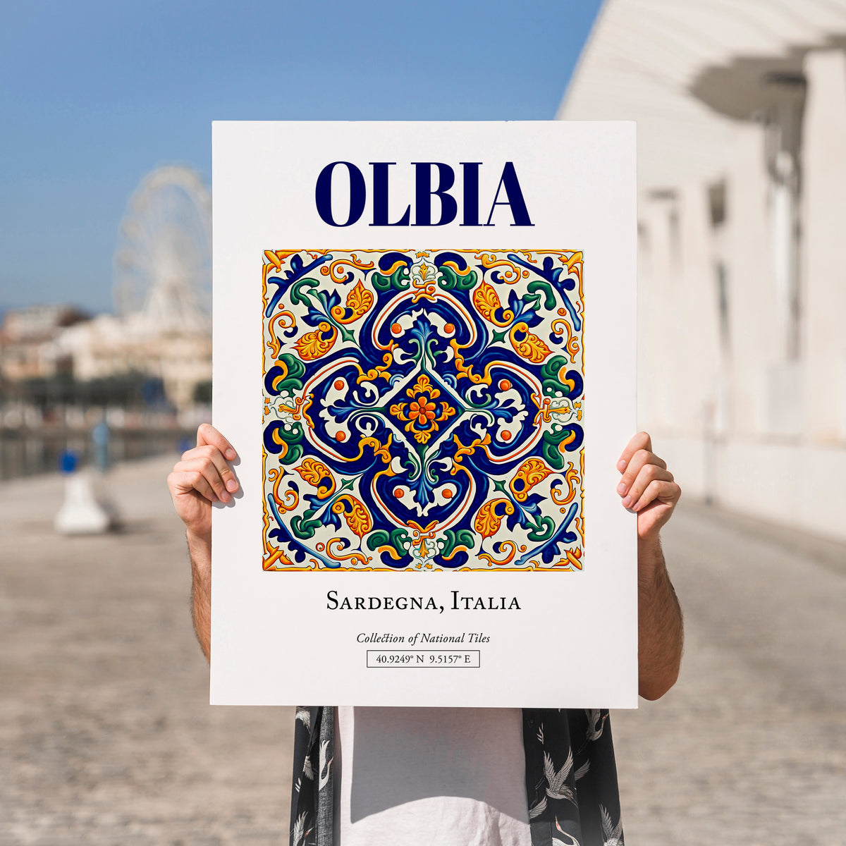 Olbia, Italy – Travel Wall Art, no-text version framed in wood