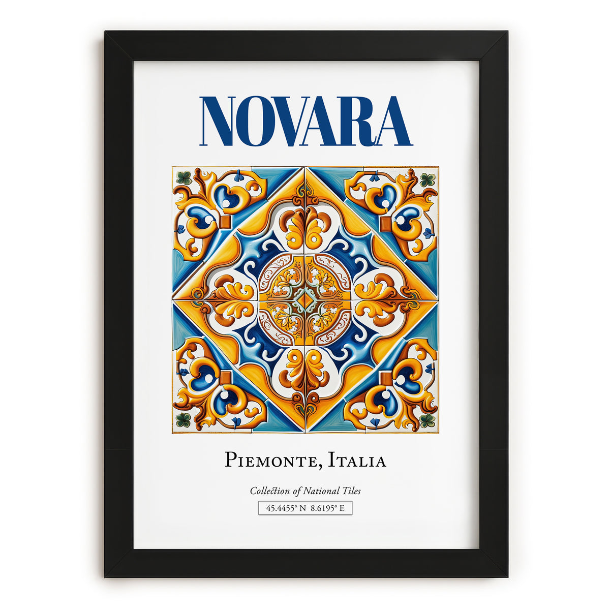 Novara, Italy – Away From Home Poster, in sleek black frame