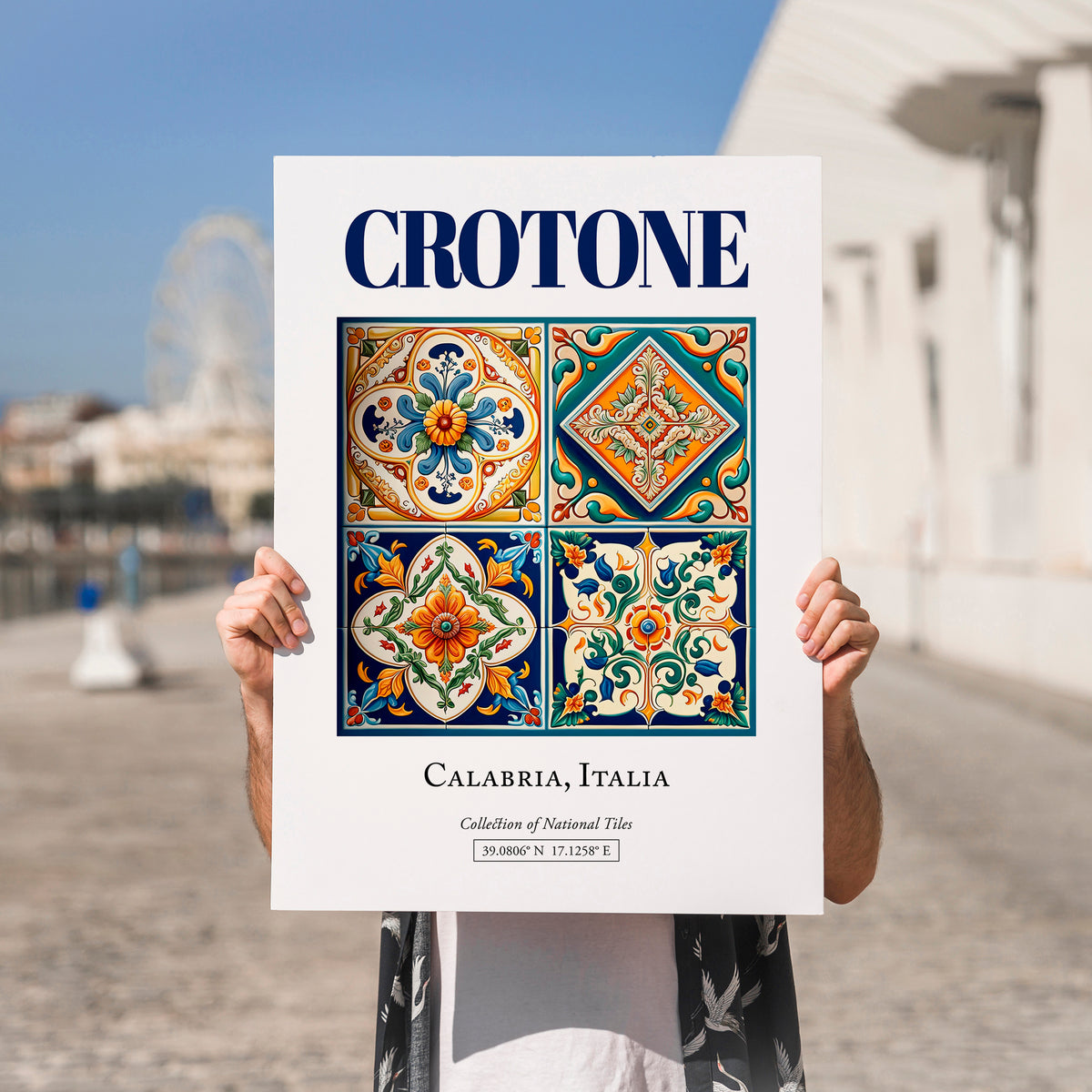 Crotone, Italy – Travel Print, no-text version framed in wood