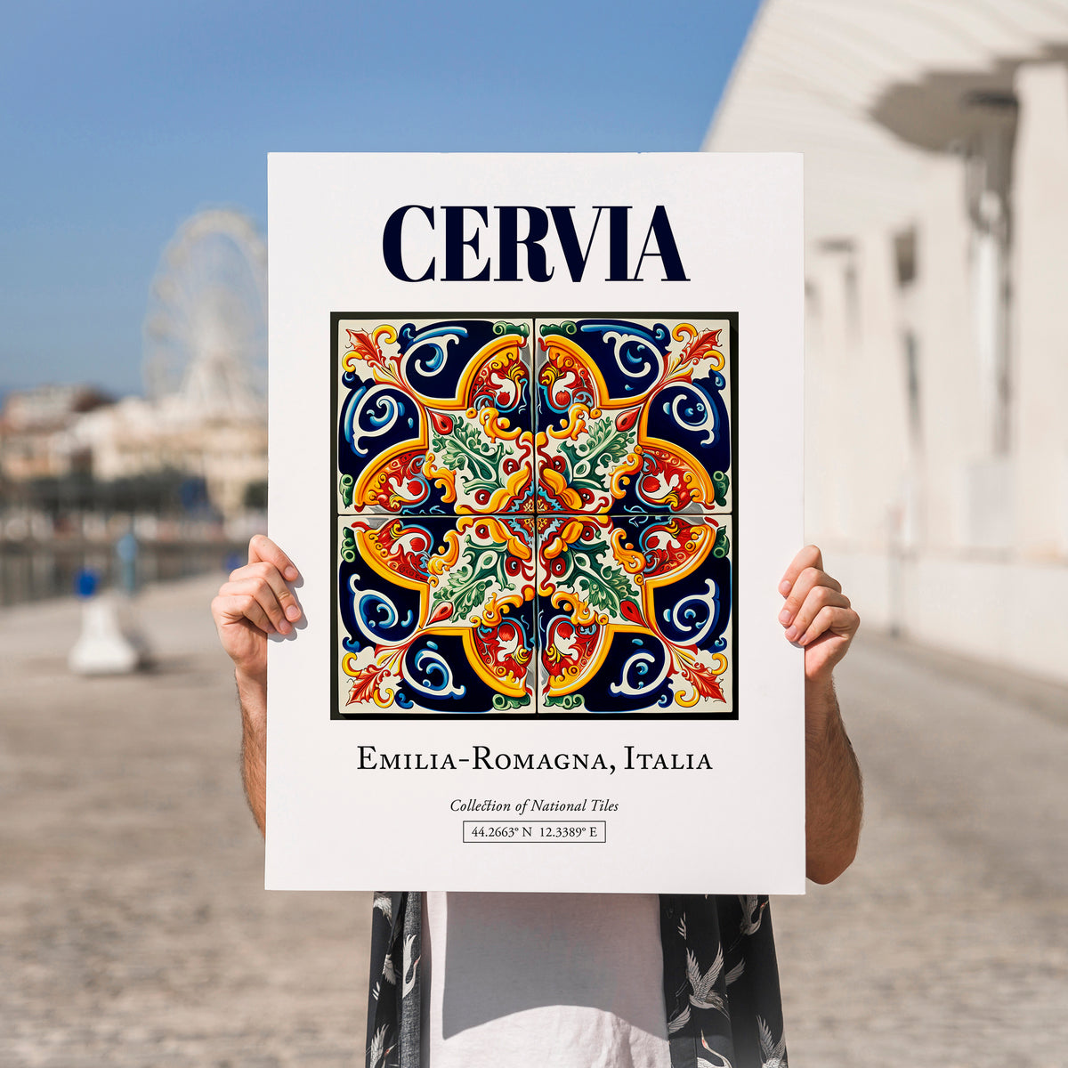 Cervia, Italy – Travel Print, no-text version framed in wood