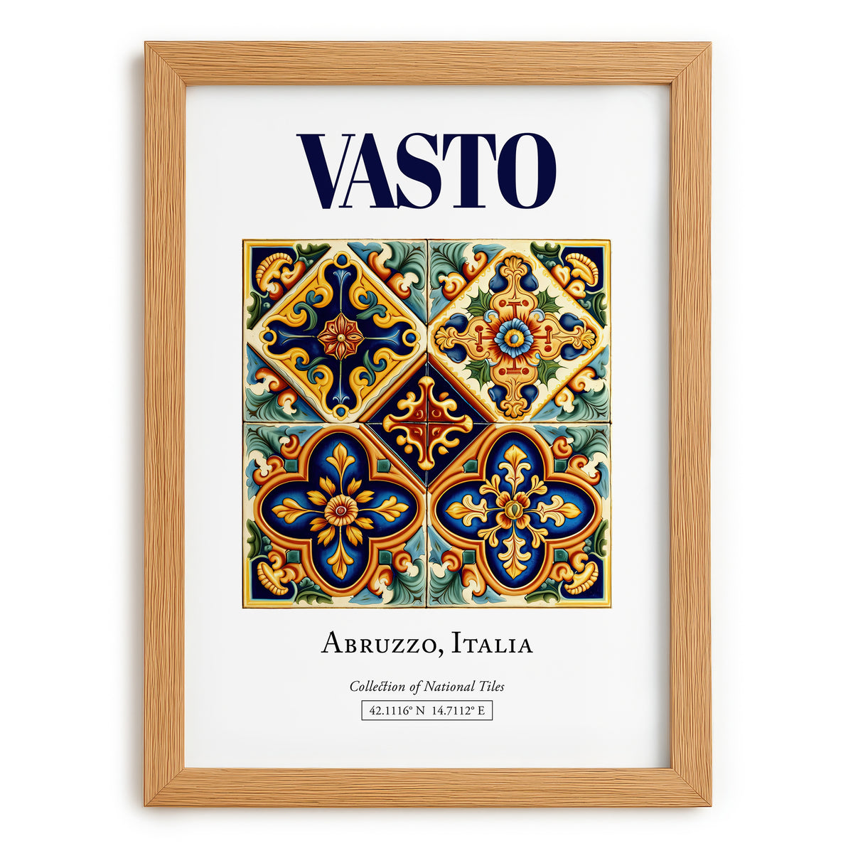 Vasto, Italy – Travel Print, set in oak frame