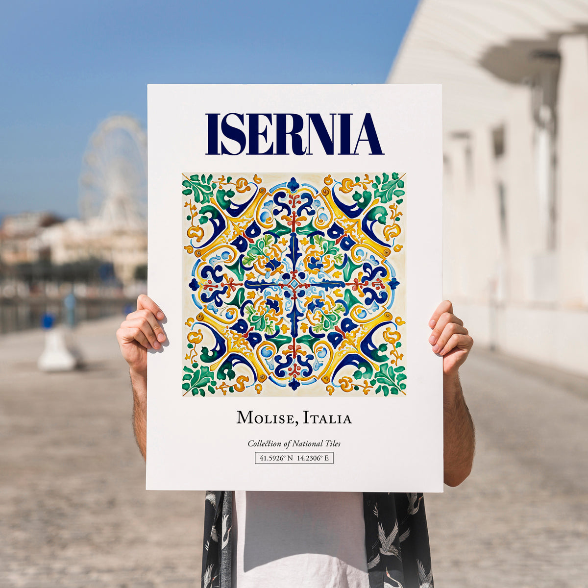 Isernia, Italy – Travel Print, no-text version framed in wood