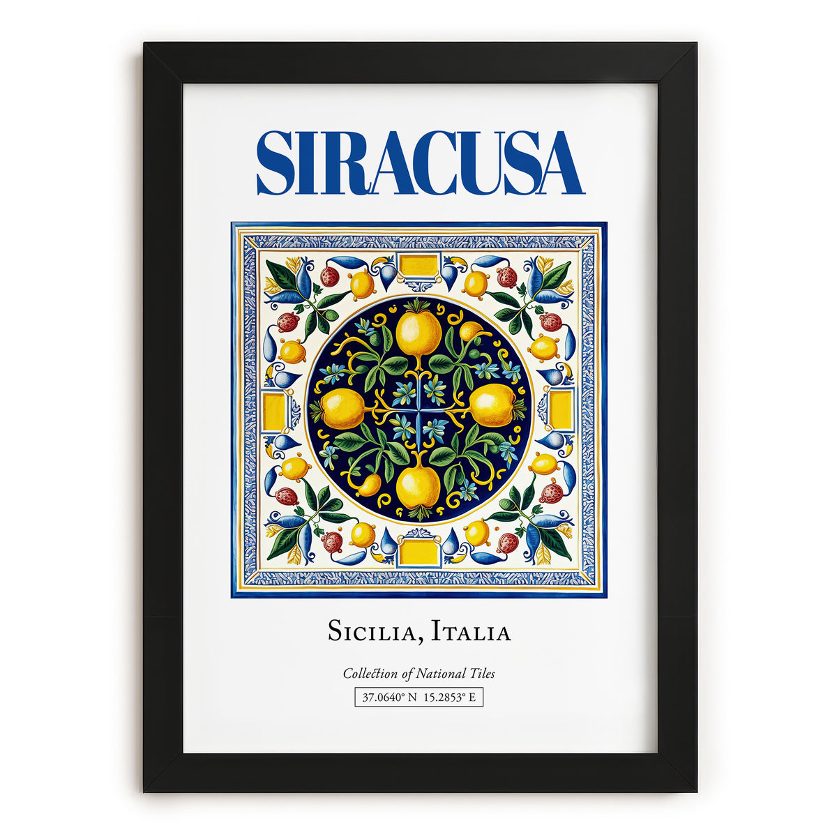 Siracusa, Italy – Dream Destination Decor, in sleek black frame