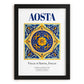 Aosta, Italy – Travel Poster, in sleek black frame