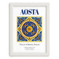 Aosta, Italy – Travel Poster, placed in minimal white frame