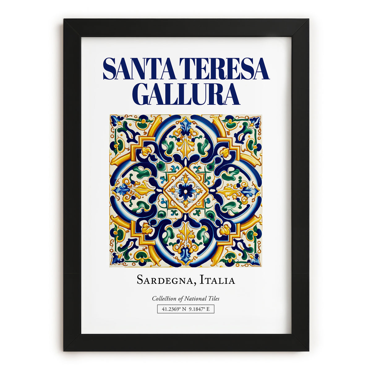 Santa Teresa Gallura, Italy – Vintage Travel Poster, in sleek black frame