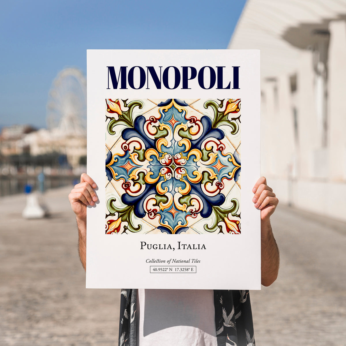 Monopoli, Italy – Travel Poster, no-text version framed in wood