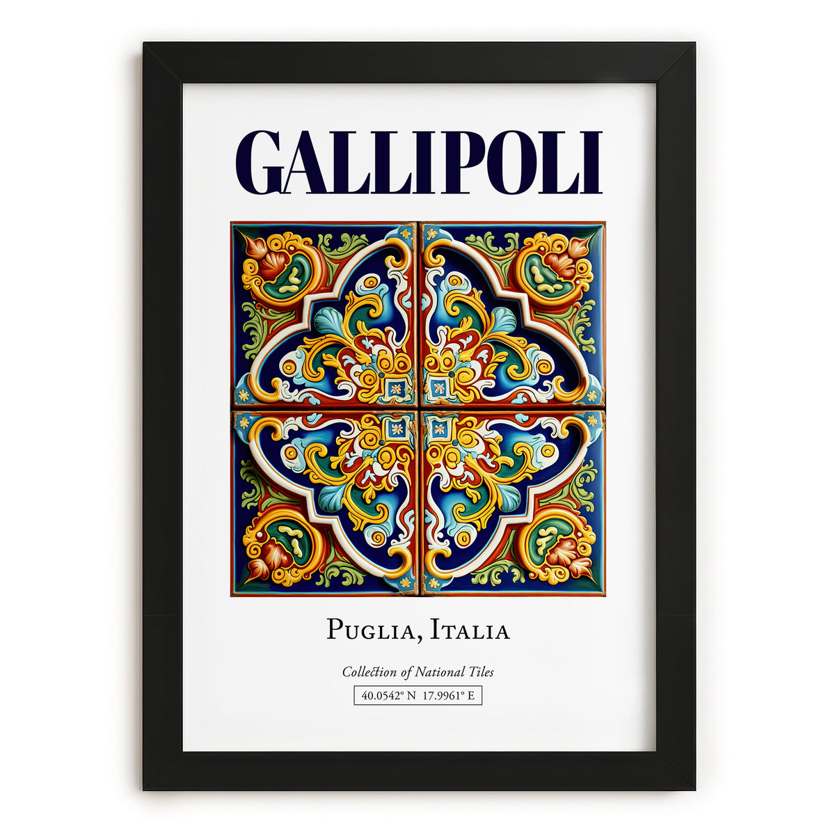 Gallipoli, Italy – Travel Memories Wall Print, in sleek black frame