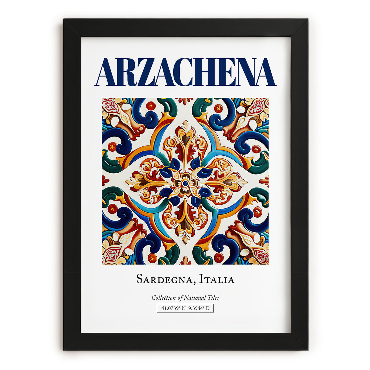 Arzachena, Italy – Travel Poster, in sleek black frame