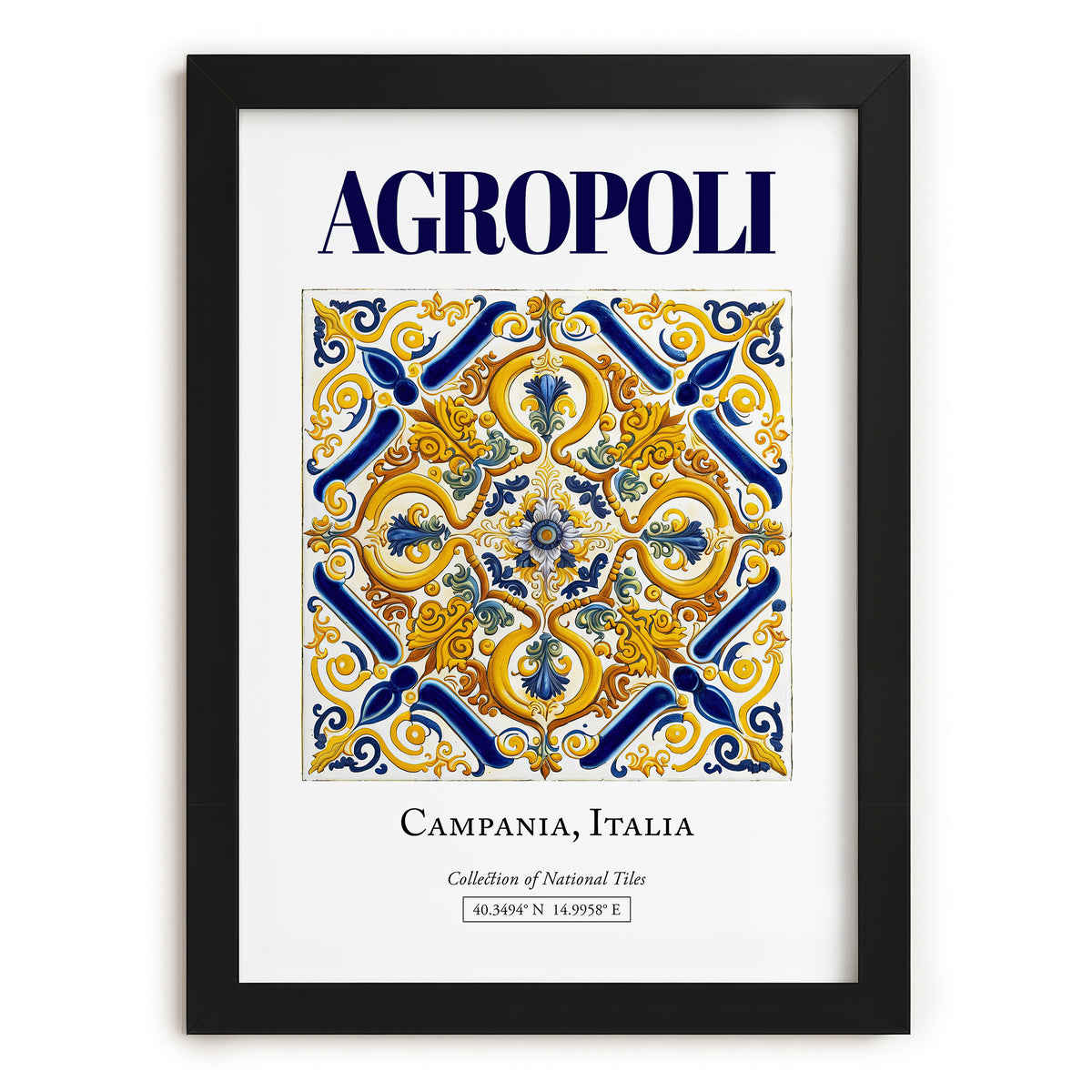 Agropoli, Italy – Travel Wall Decor, in sleek black frame