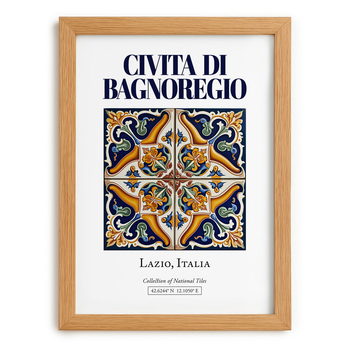 Civita di Bagnoregio, Italy – Travel Print, set in oak frame