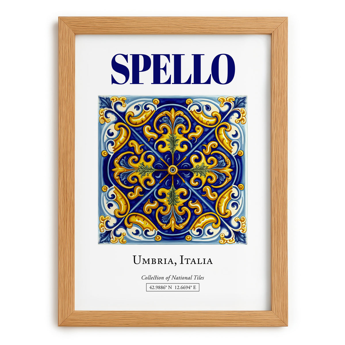 Spello, Italy – Country Culture Poster, set in oak frame