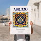 Abruzzo, Italy – Travel Destination Art, no-text version framed in wood