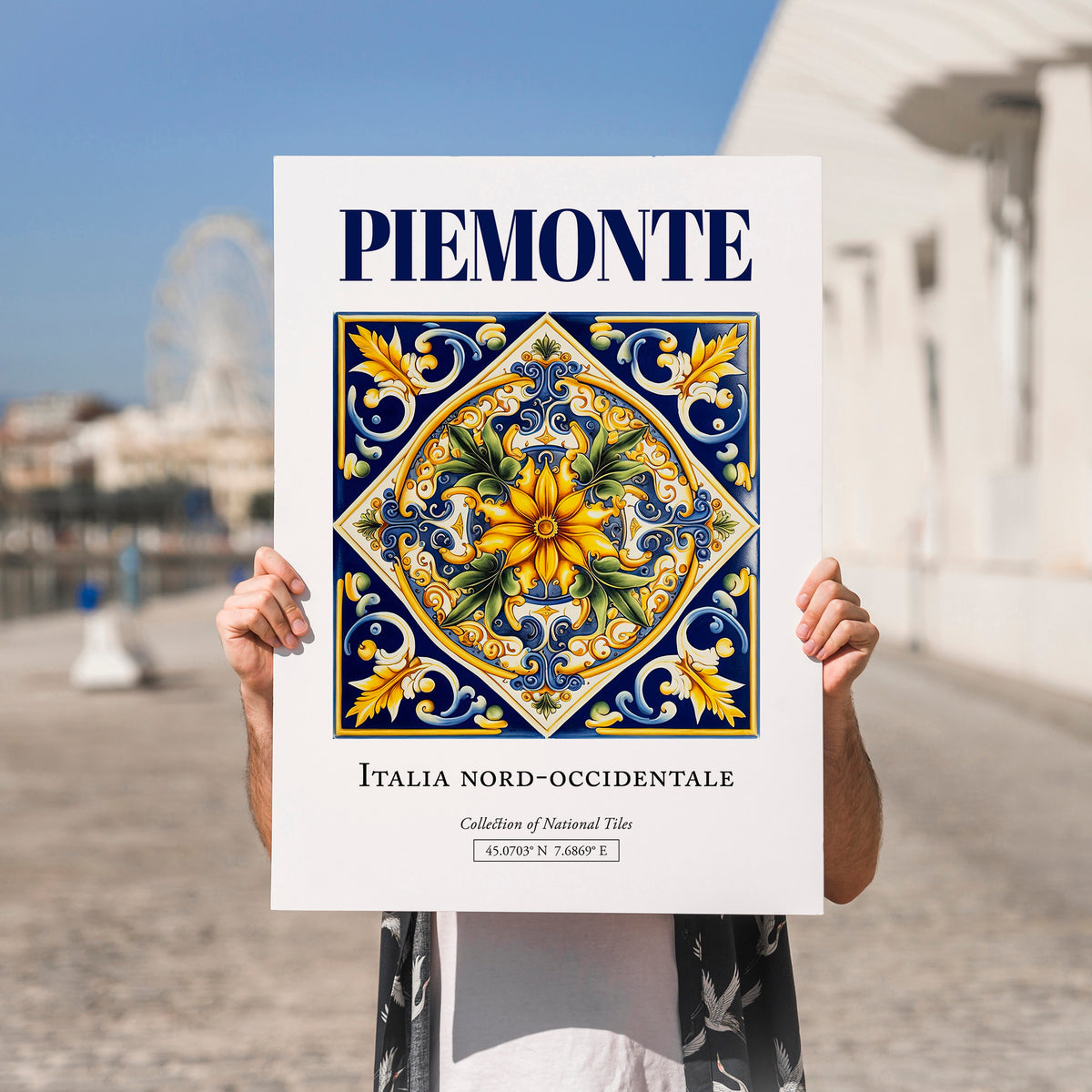 Piemonte (Piedmont), Italy – Travel Wall Decor, no-text version framed in wood