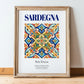 Sardegna (Sardinia), Italy – Travel Print, in wooden frame leaning on the floor