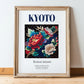 Kyoto, Japan – Travel Poster, in wooden frame leaning on the floor