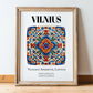 Vilnius, Lithuania – Travel Print, in wooden frame leaning on the floor