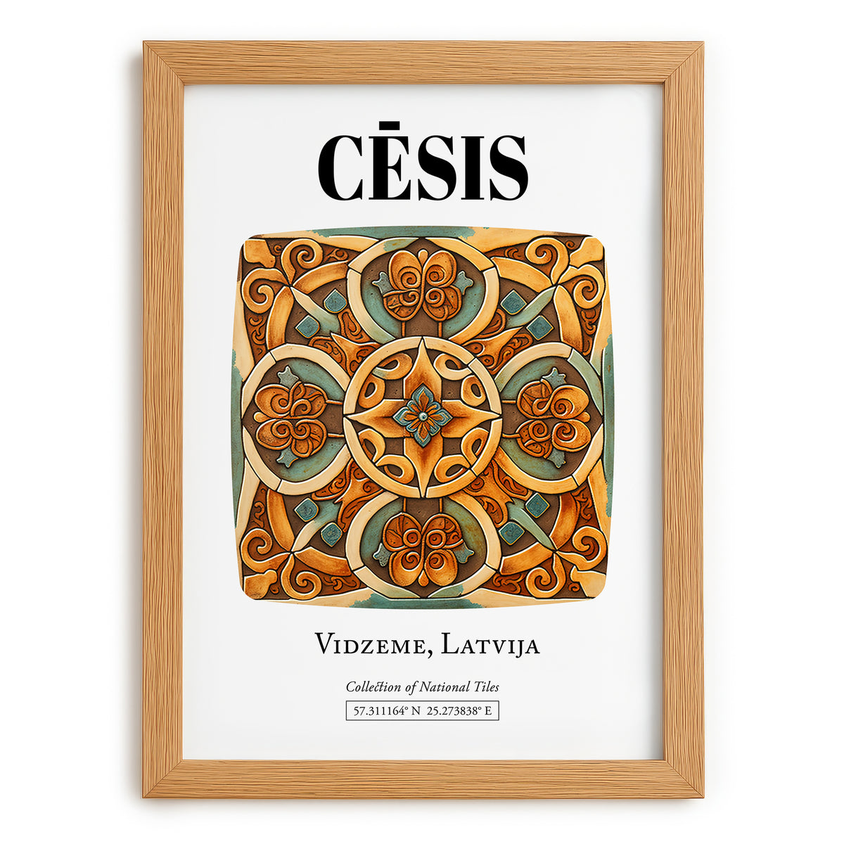 Cēsis, Latvia – Travel Wall Decor, set in oak frame