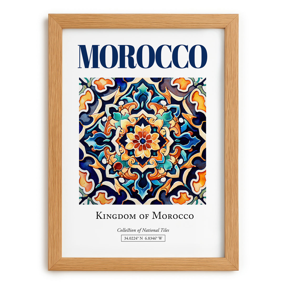 Morocco, Morocco – Wanderlust Wall Decor, set in oak frame