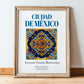 Ciudad de México, Mexico – Travel Print, in wooden frame leaning on the floor