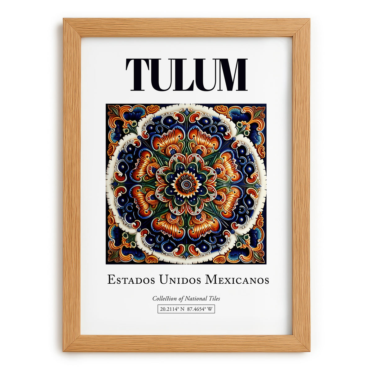 Tulum, Mexico – Travel Wall Decor, set in oak frame
