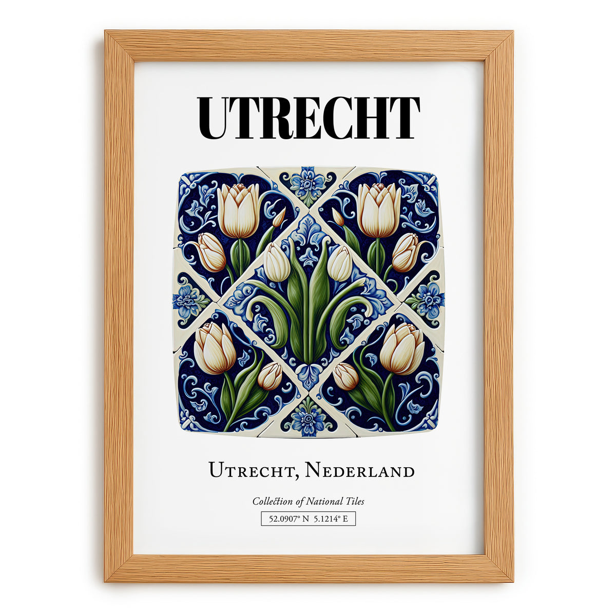 Utrecht, Netherlands – Travel Wall Decor, set in oak frame