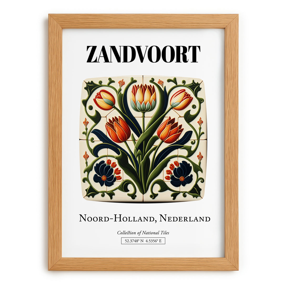 Zandvoort, Netherlands – Travel Wall Art, set in oak frame